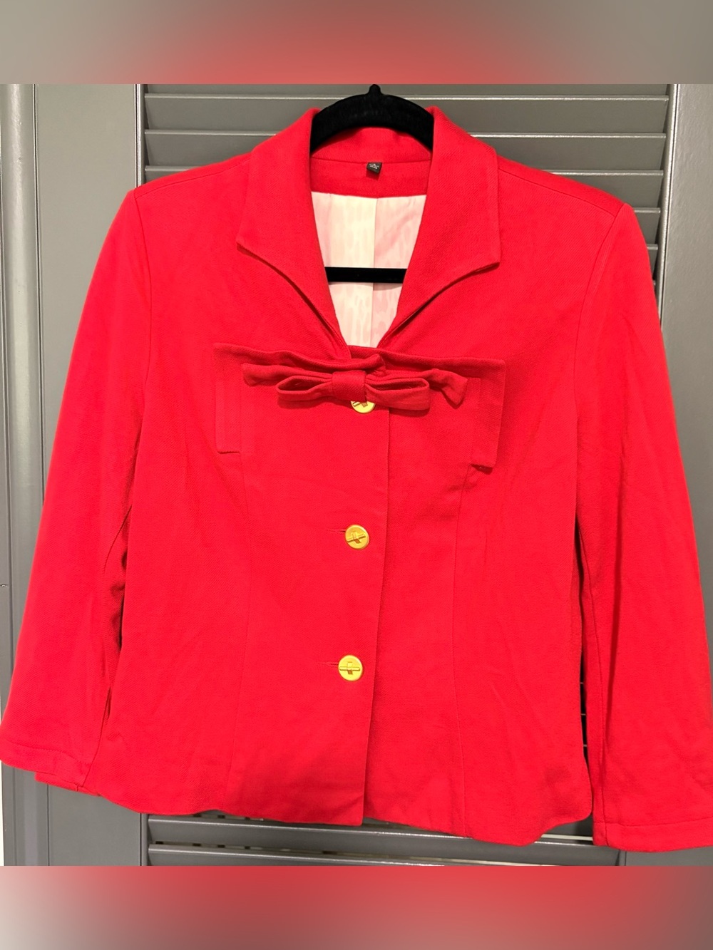 CAbi Bright Red Bow-Front Blazer